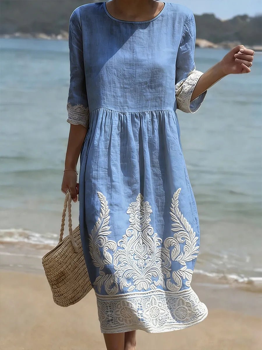 Tiffany | Vestido Estampado de Plantas y Flores - SC