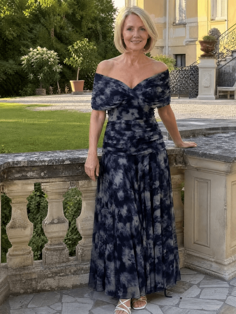 Calen | Vestido Midi Fluido con Hombros al Descubierto - SC