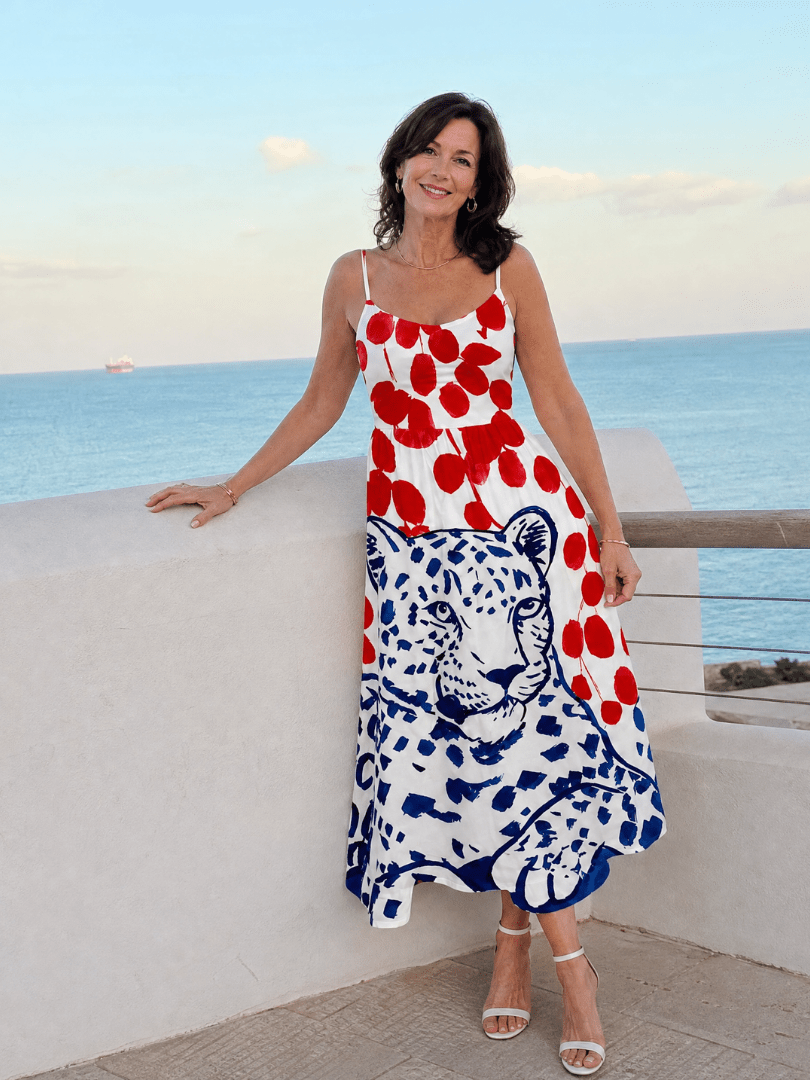 Zarelia | Vestido Midi con Estampado de Leopardo - SC