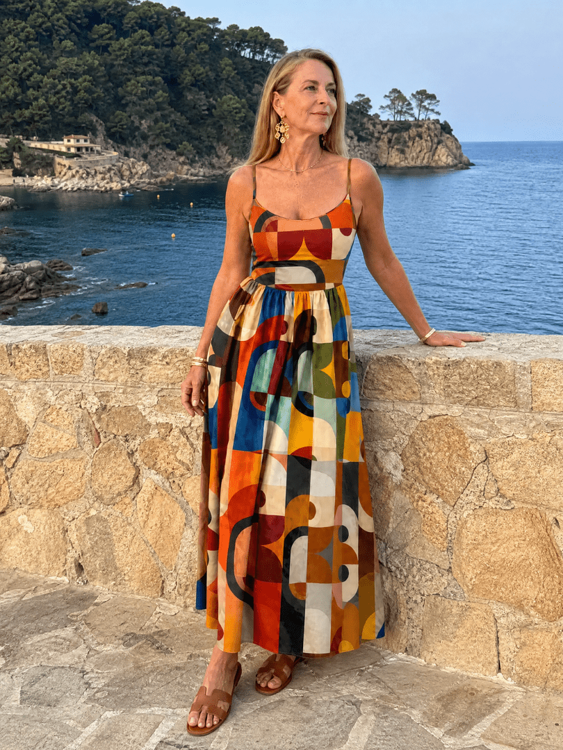 Zoraline | Vestido Midi con Estampado Geométrico - SC
