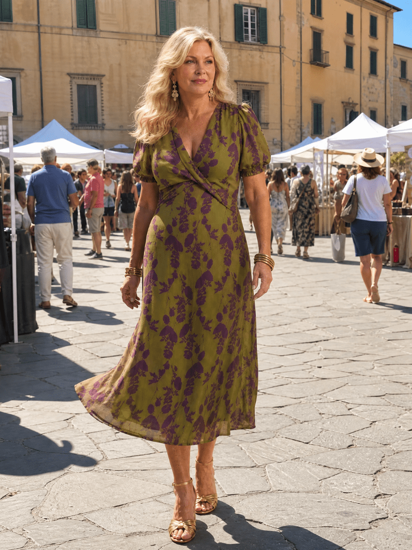 Virel | Vestido Midi Floral Holgado - SC