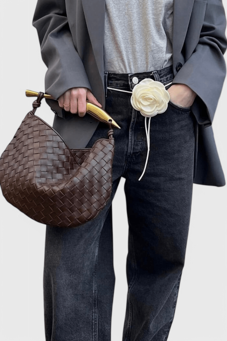 Bolso Gerda Woven con Asa de Oro - SC