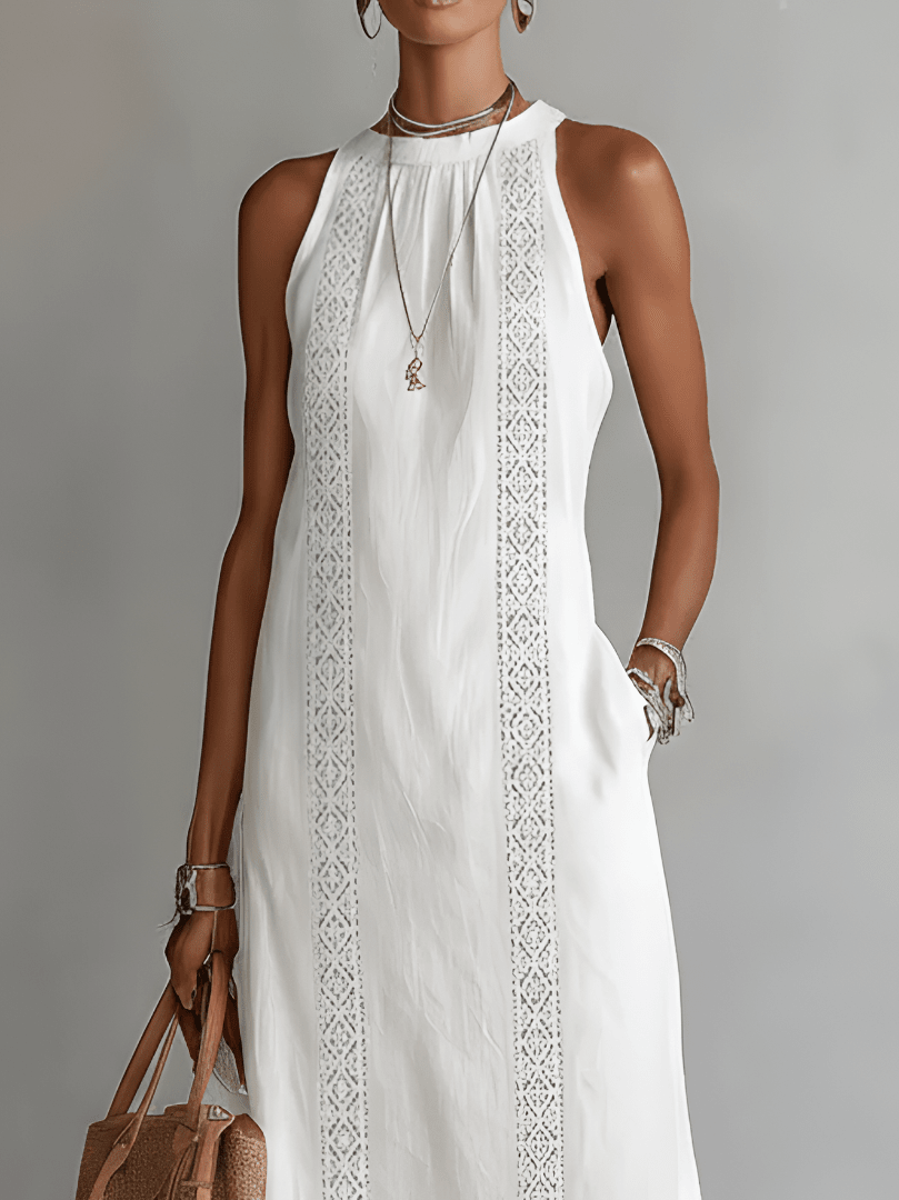 Jimena - Vestido Midi con Cuello Mao - SC