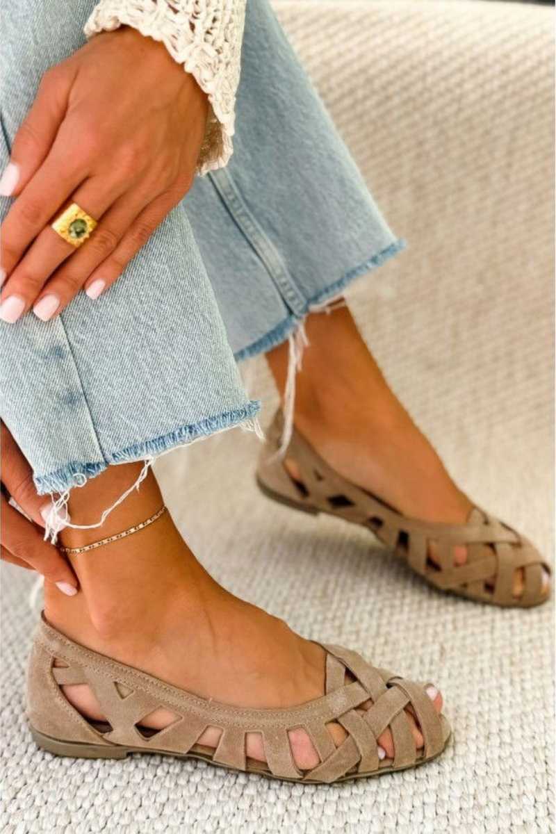 Sandalias Planas de Punta Abierta Cómodas y Frascas