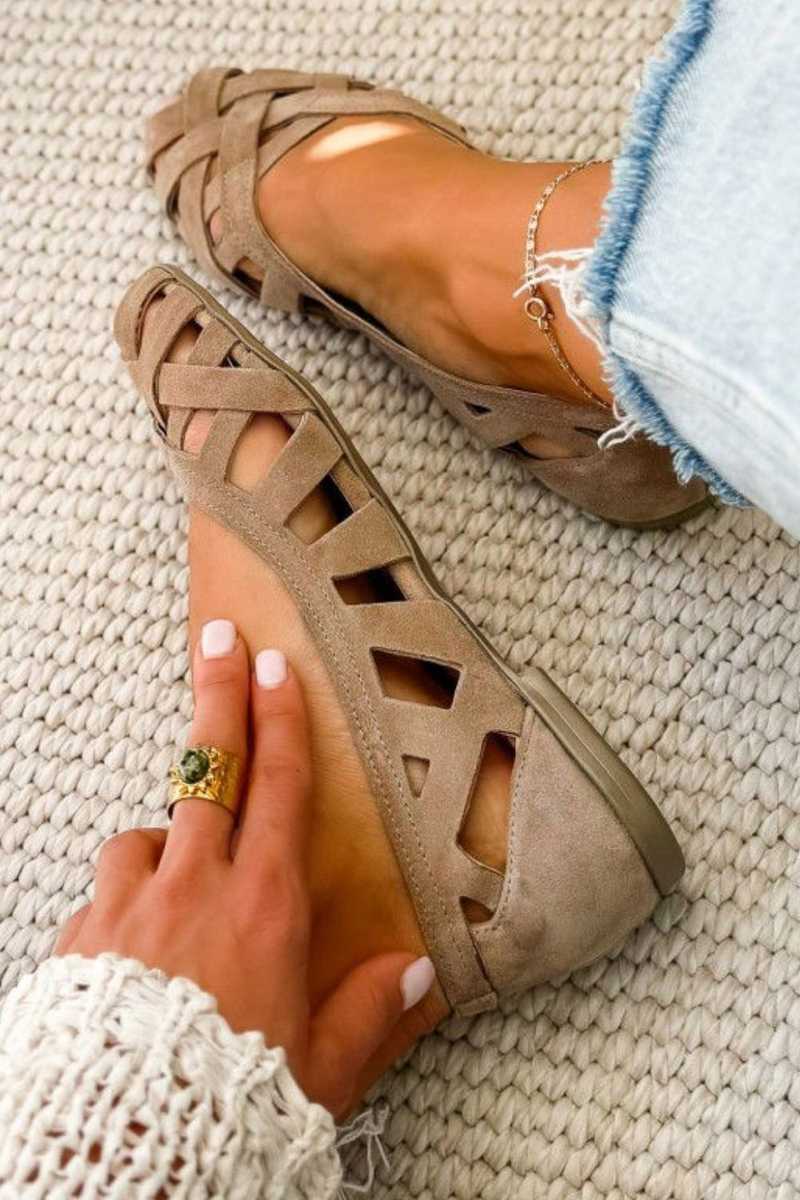 Sandalias Planas de Punta Abierta Cómodas y Frascas