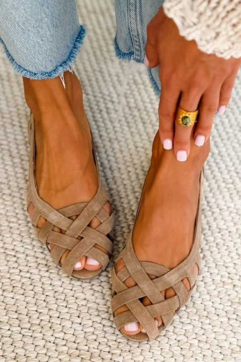 Sandalias Planas de Punta Abierta Cómodas y Frascas