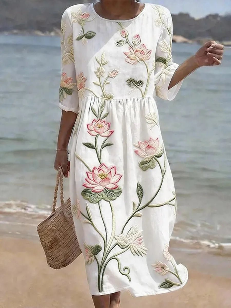 Kayla | Vestido Estampado de Plantas y Flores - SC