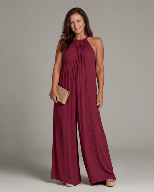 Sylvara | Enterizo de Pierna Ancha con Escote Halter - SC
