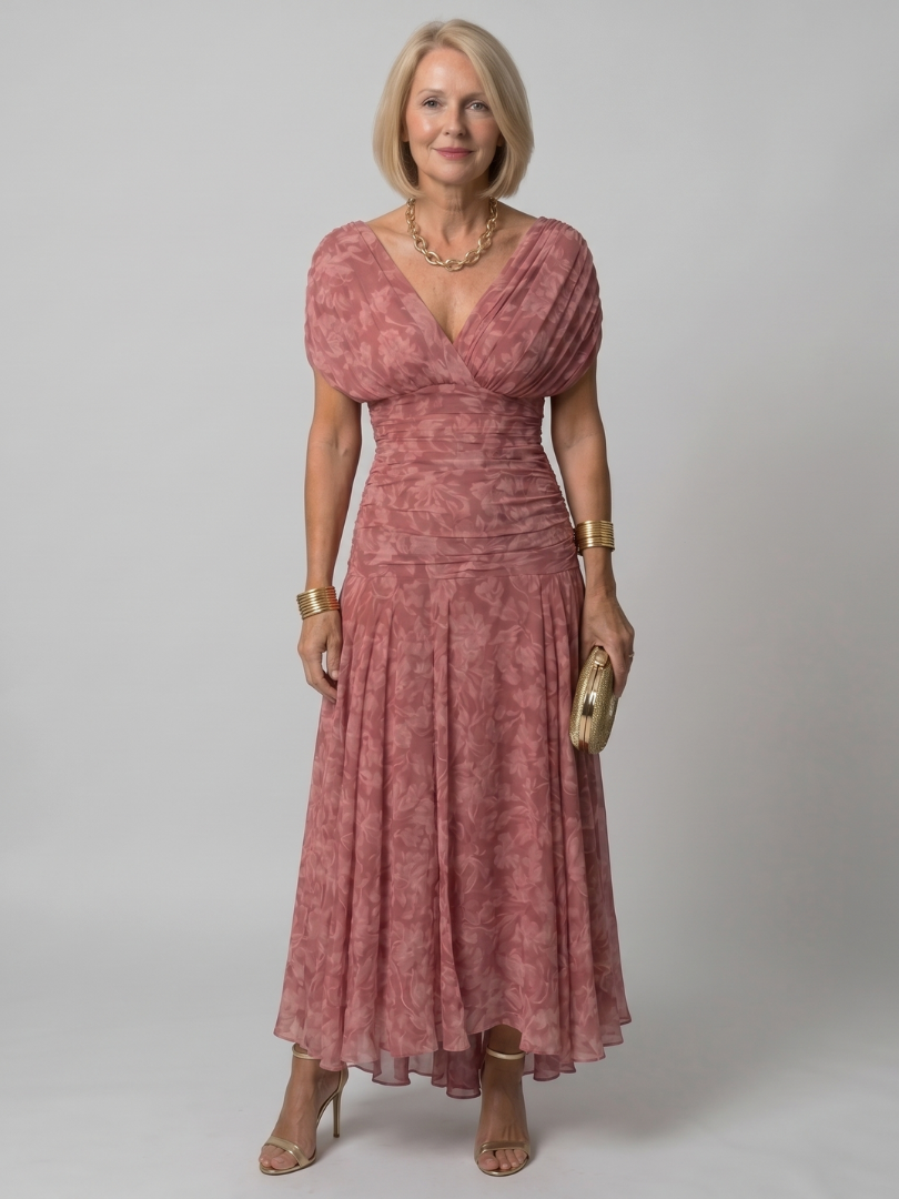 Calen | Vestido midi fluido con hombros al descubierto