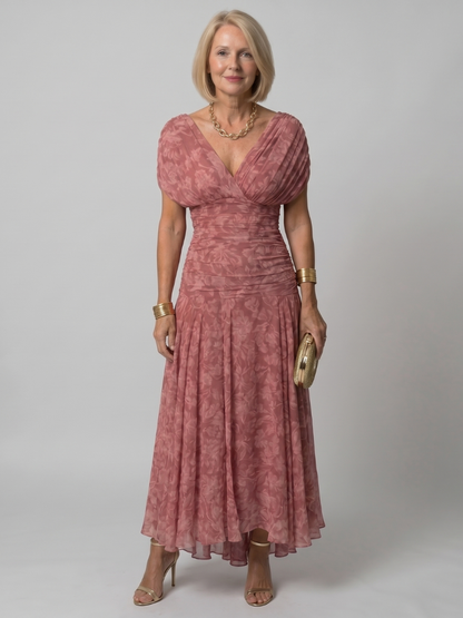 Calen | Vestido midi fluido con hombros al descubierto