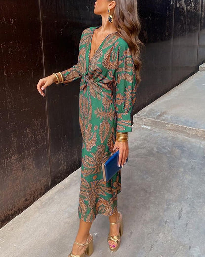 Isadora™ – Vestido Midi Elegante con Estampado de Encanto Atemporal - SC