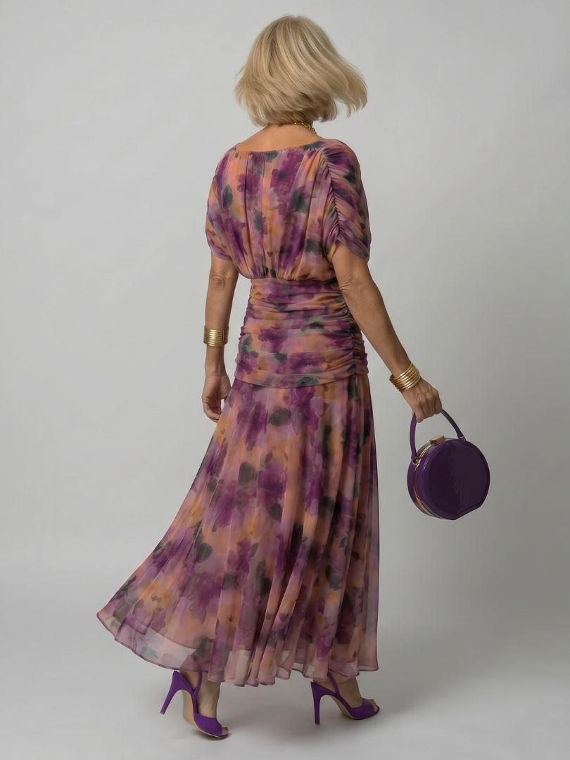Calen | Vestido midi fluido con hombros al descubierto