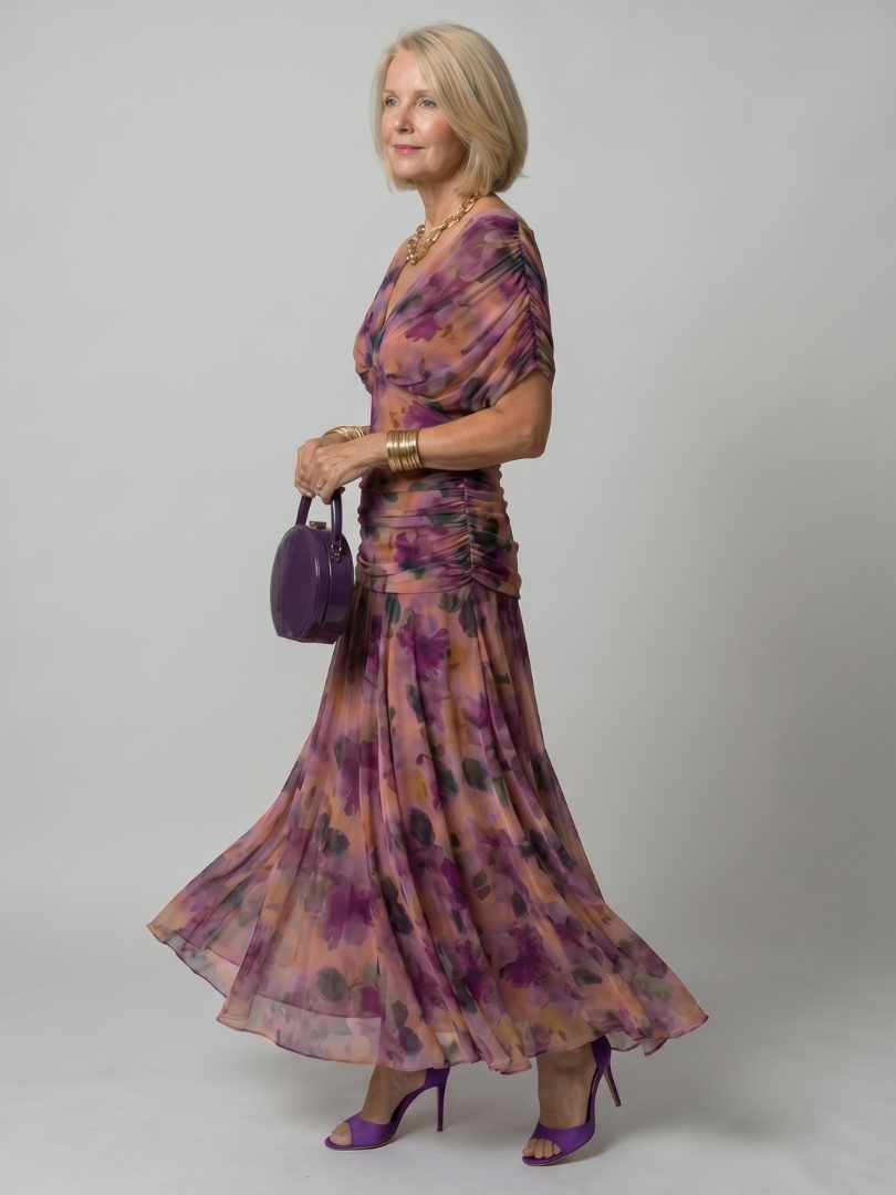 Calen | Vestido midi fluido con hombros al descubierto