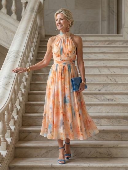 Elin | Vestido midi con escote halter suave