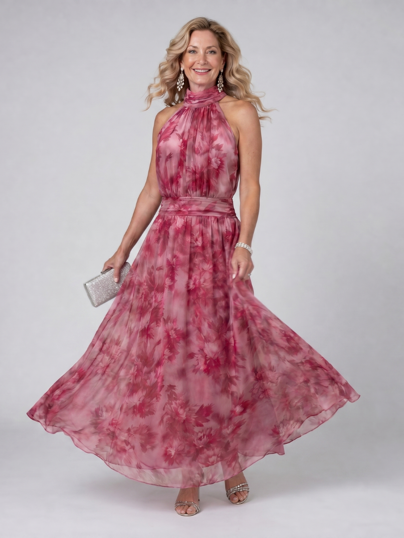 Avien | Vestido midi suave con escote halter