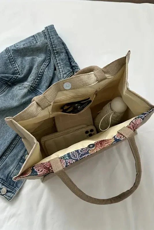 Bolsa de Yute Taila con Estampado Floral y Diseño Ecológico - SC