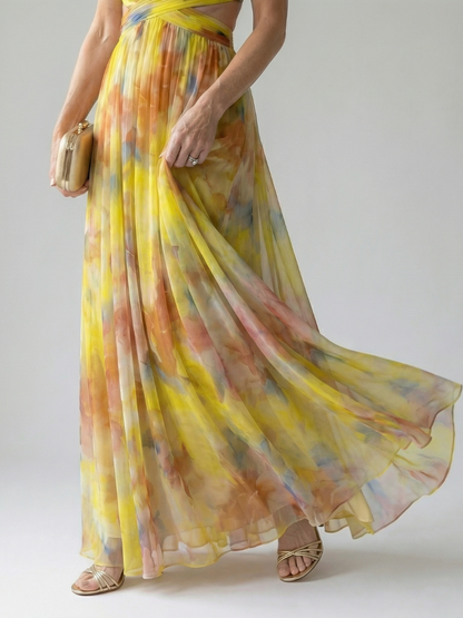 Isel | Vestido maxi envolvente suave