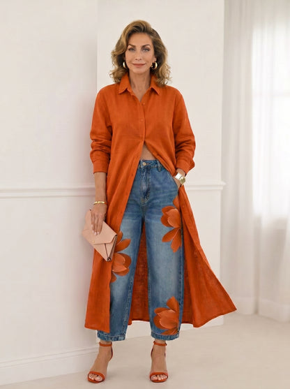 FLORA |  Jeans Anchos + Camisa GRATIS