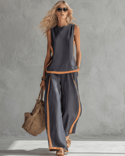 Leila | Conjunto Elegante de Algodón y Lino - SC