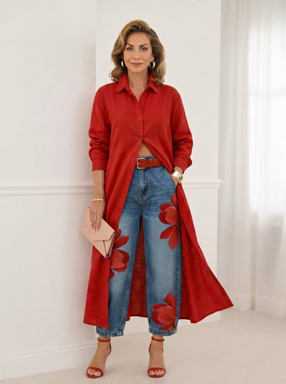 FLORA |  Jeans Anchos + Camisa GRATIS
