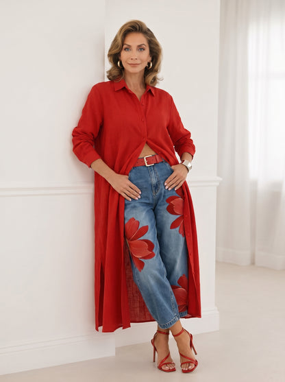 FLORA |  Jeans Anchos + Camisa GRATIS