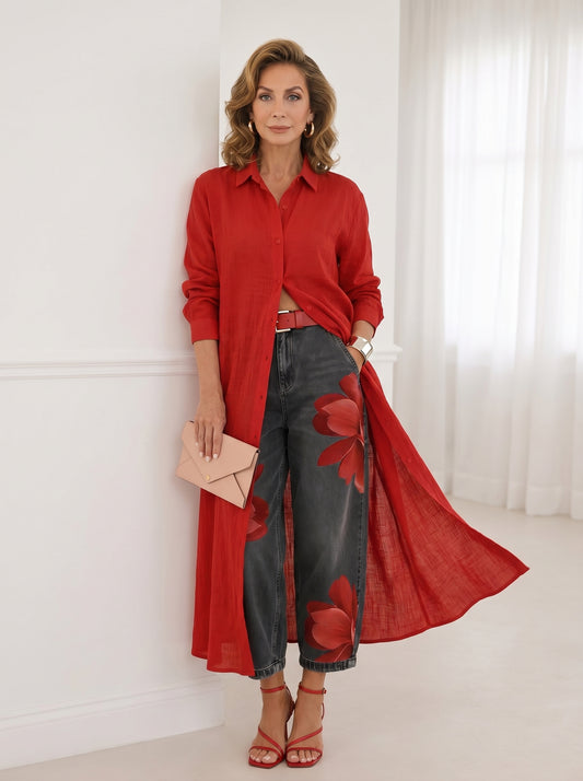 FLORA |  Jeans Anchos + Camisa GRATIS