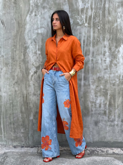FLORA | Conjunto Pantalón y Camisón - SC