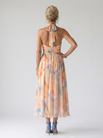 Elin | Vestido midi con escote halter suave