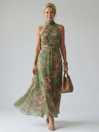 Mirelle | Vestido midi halter con frunces