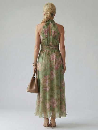 Mirelle | Vestido midi halter con frunces