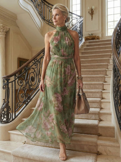 Mirelle | Vestido midi halter con frunces