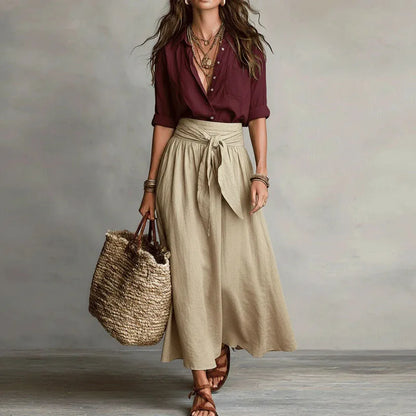 Daniela | Falda Midi + Camisa Negra GRATIS