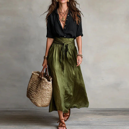 Daniela | Falda Midi + Camisa Negra GRATIS