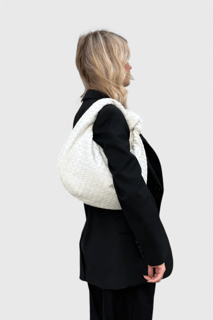 Bolso de Hombro Tejido Mediano Sage - SC
