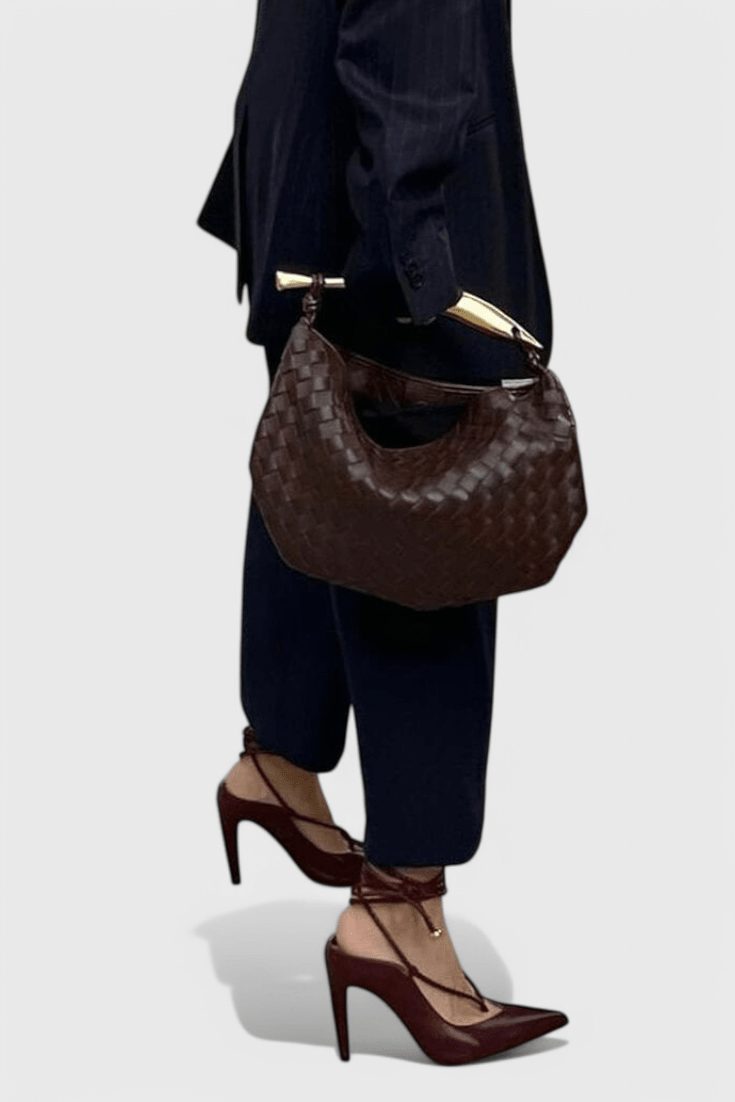 Bolso Gerda Woven con Asa de Oro - SC