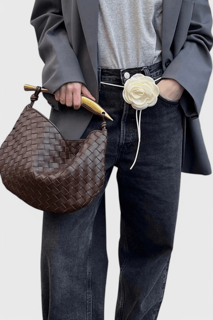 Bolso Gerda Woven con Asa de Oro - SC