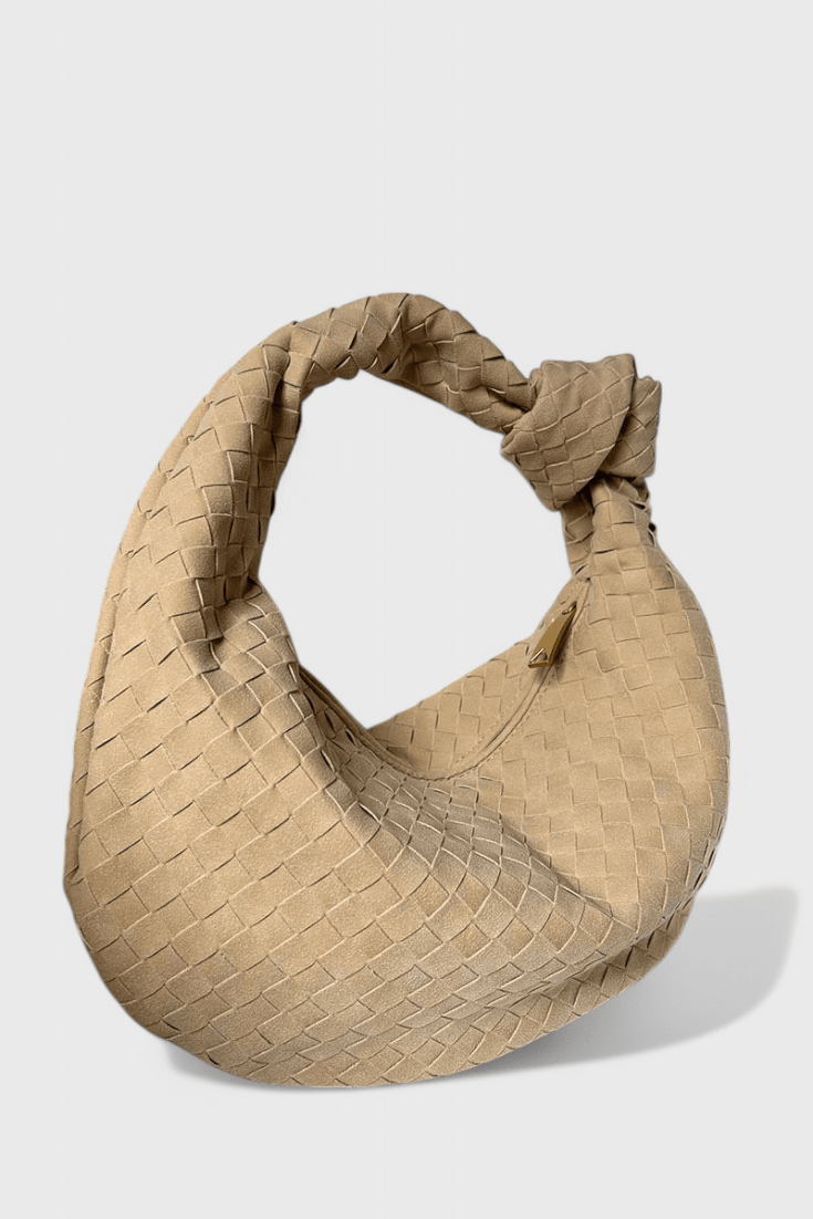 Bolso Tejido Mediano Lila con Detalle de Nudo - SC