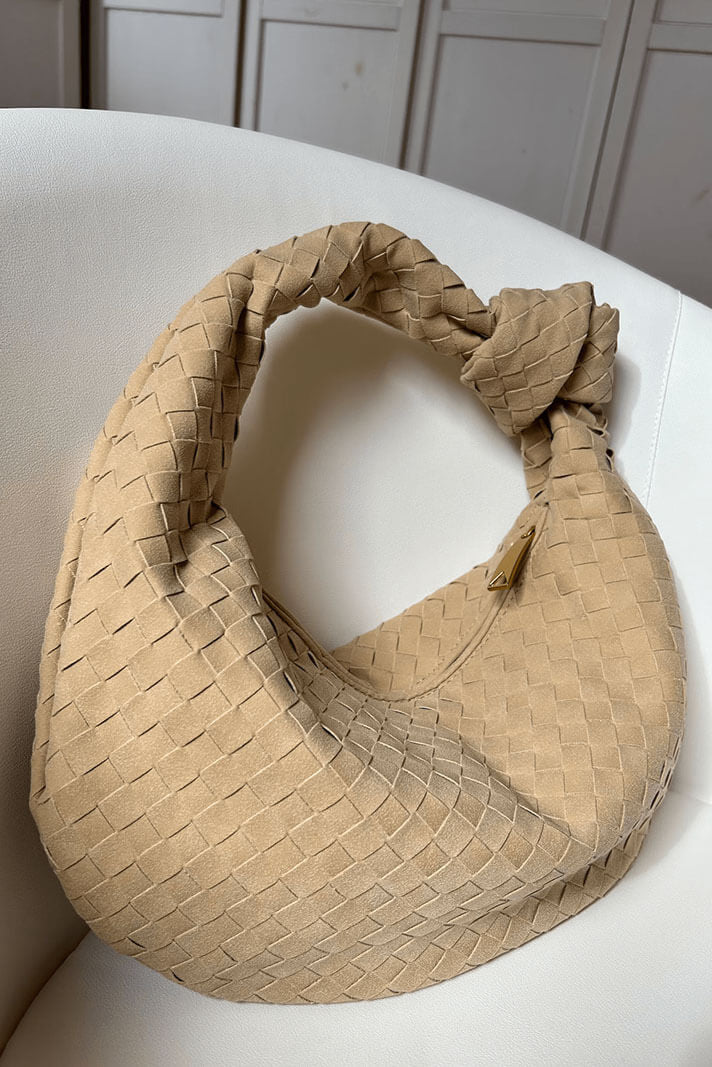 Bolso Tejido Mediano Lila con Detalle de Nudo - SC