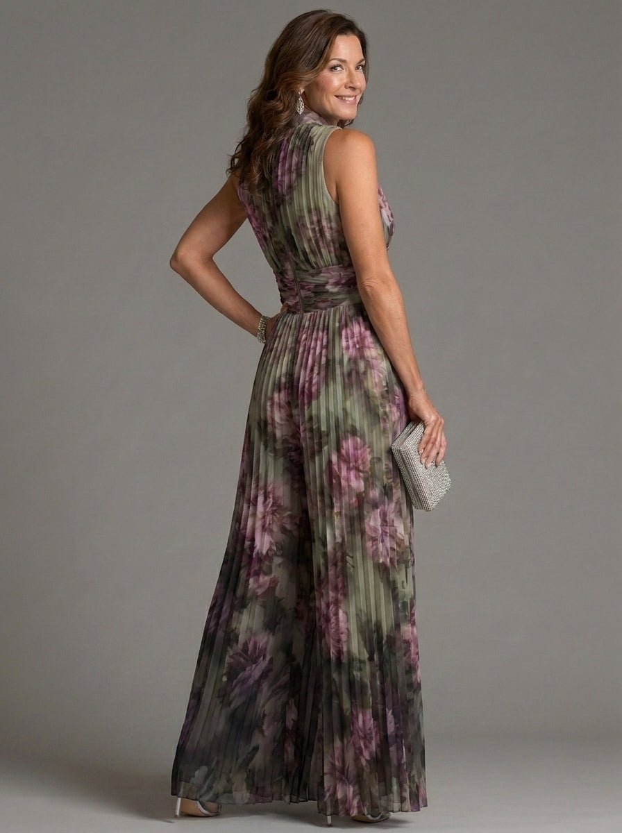 Zakira | Jumpsuit Floral con Escote Halter y Pierna Ancha - SC