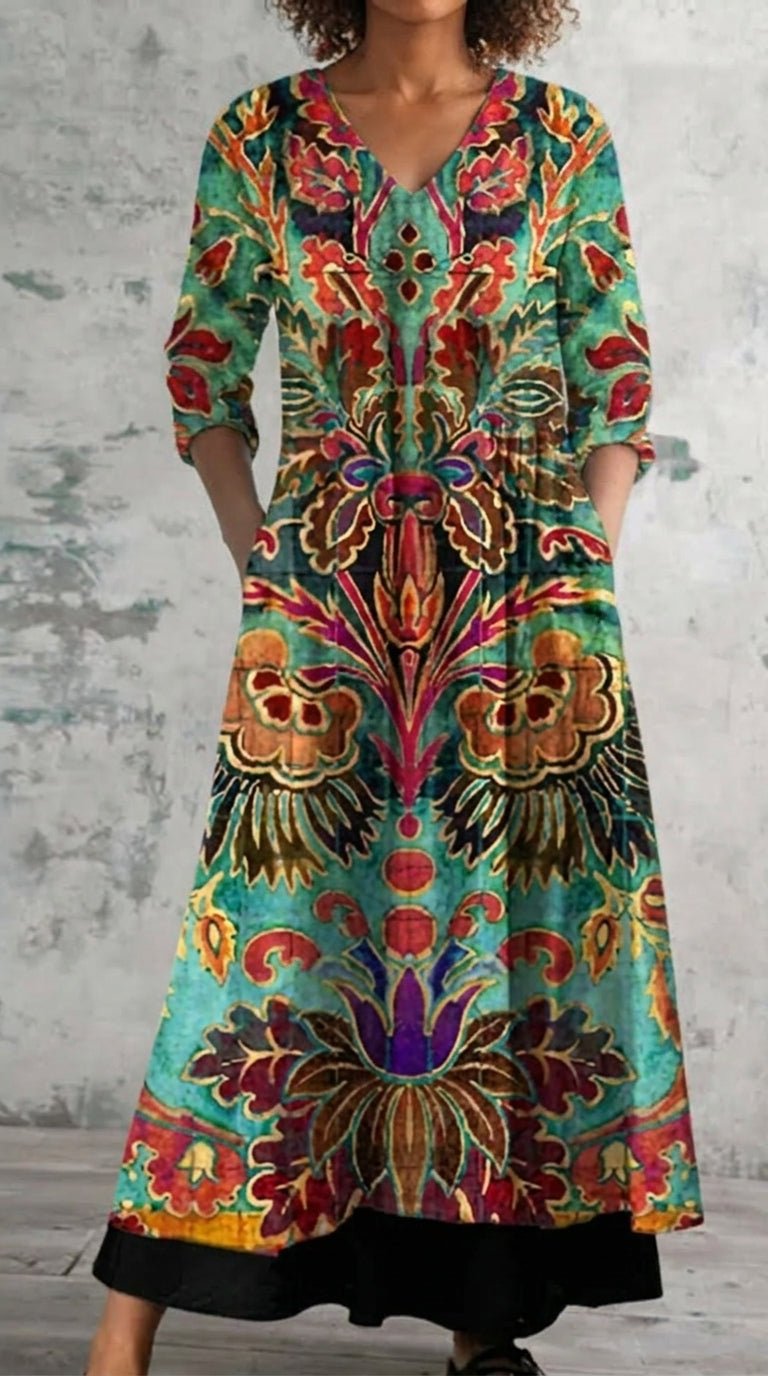Vestido Elegante con Estampado Floral - SC