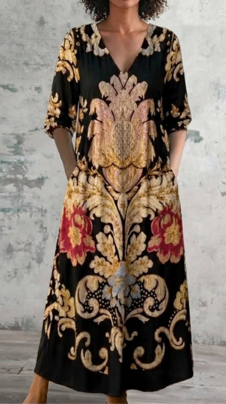 Vestido Elegante de Estampado Sofisticado - SC
