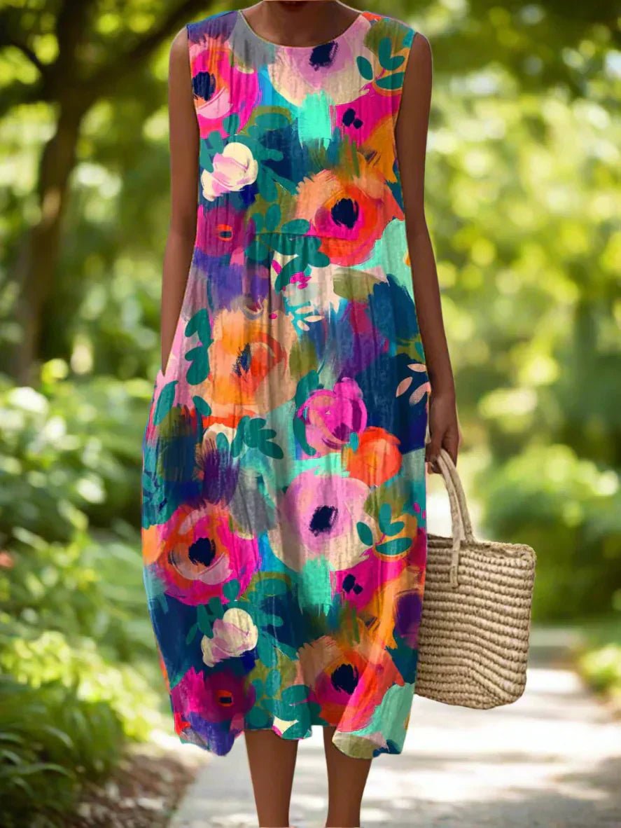 Roselora | Vestido de Verano Floral Acuarela - SC