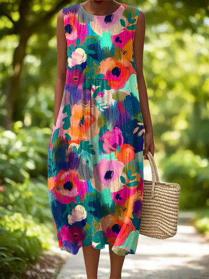 Roselora | Vestido de Verano Floral Acuarela - SC