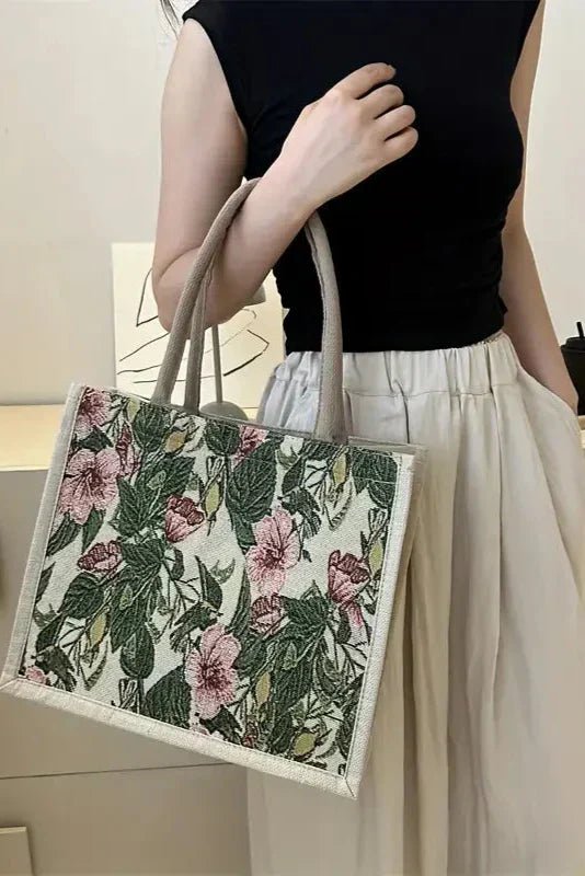 Bolsa de Yute Taila con Estampado Floral y Diseño Ecológico - SC
