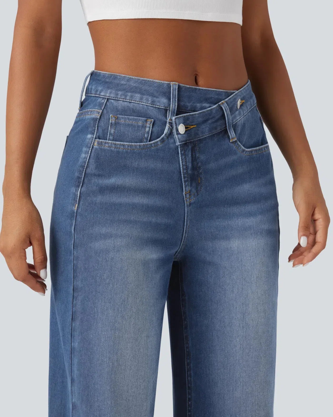 Helena Flex™ | Vaqueros holgados asimétricos de talle alto - SC