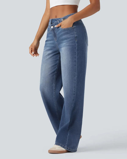 Helena Flex™ | Vaqueros holgados asimétricos de talle alto - SC