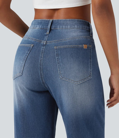Helena Flex™ | Vaqueros holgados asimétricos de talle alto - SC