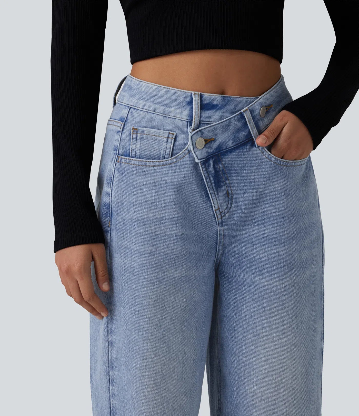 Helena Flex™ | Vaqueros holgados asimétricos de talle alto - SC