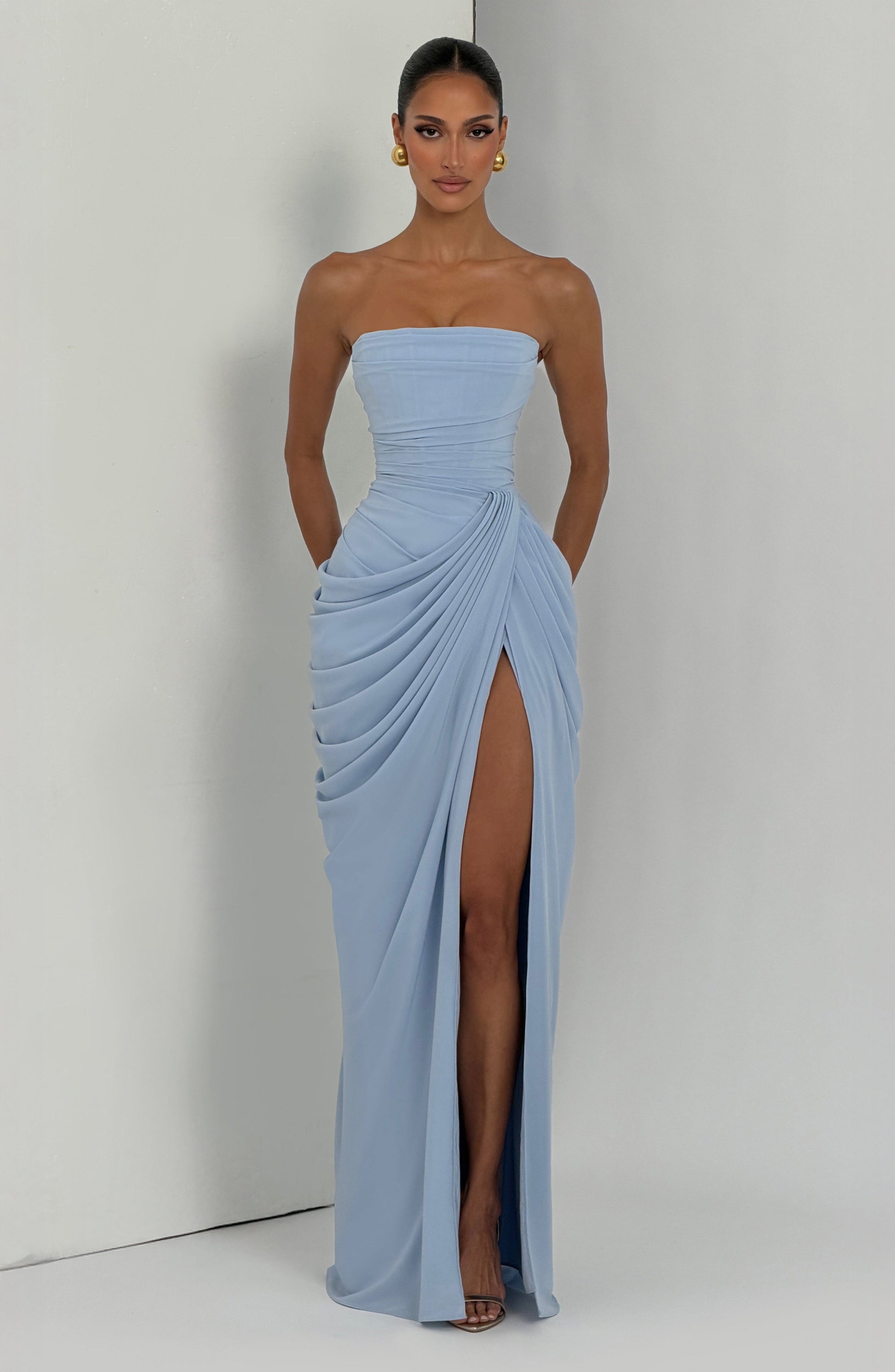 Cyra Vestido largo - Azul glaciar - SC