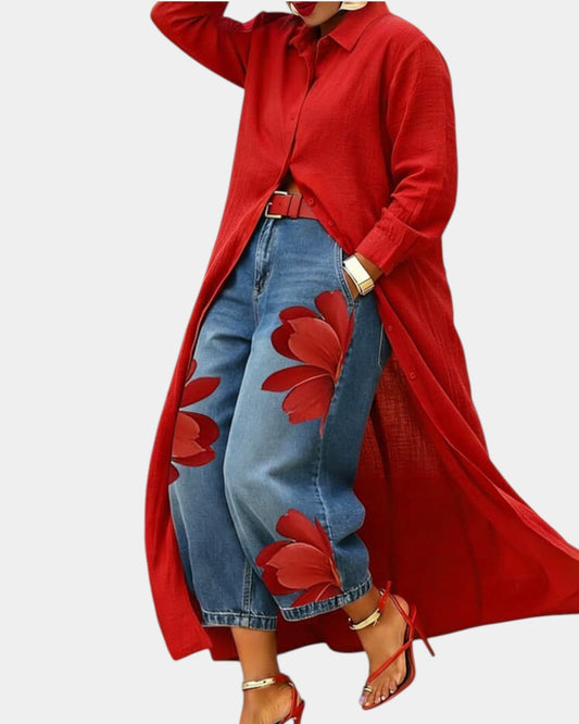 FLORA | Jeans Anchos + Camisa GRATIS - SC